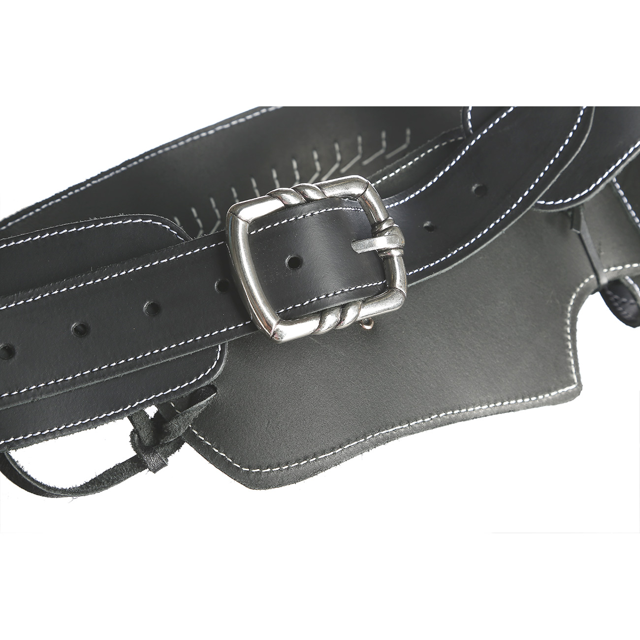 Coltgrtel aus Leder mit Punzierung fr 1 Colt inkl. 24 Dekopatronen schwarz Bild 1