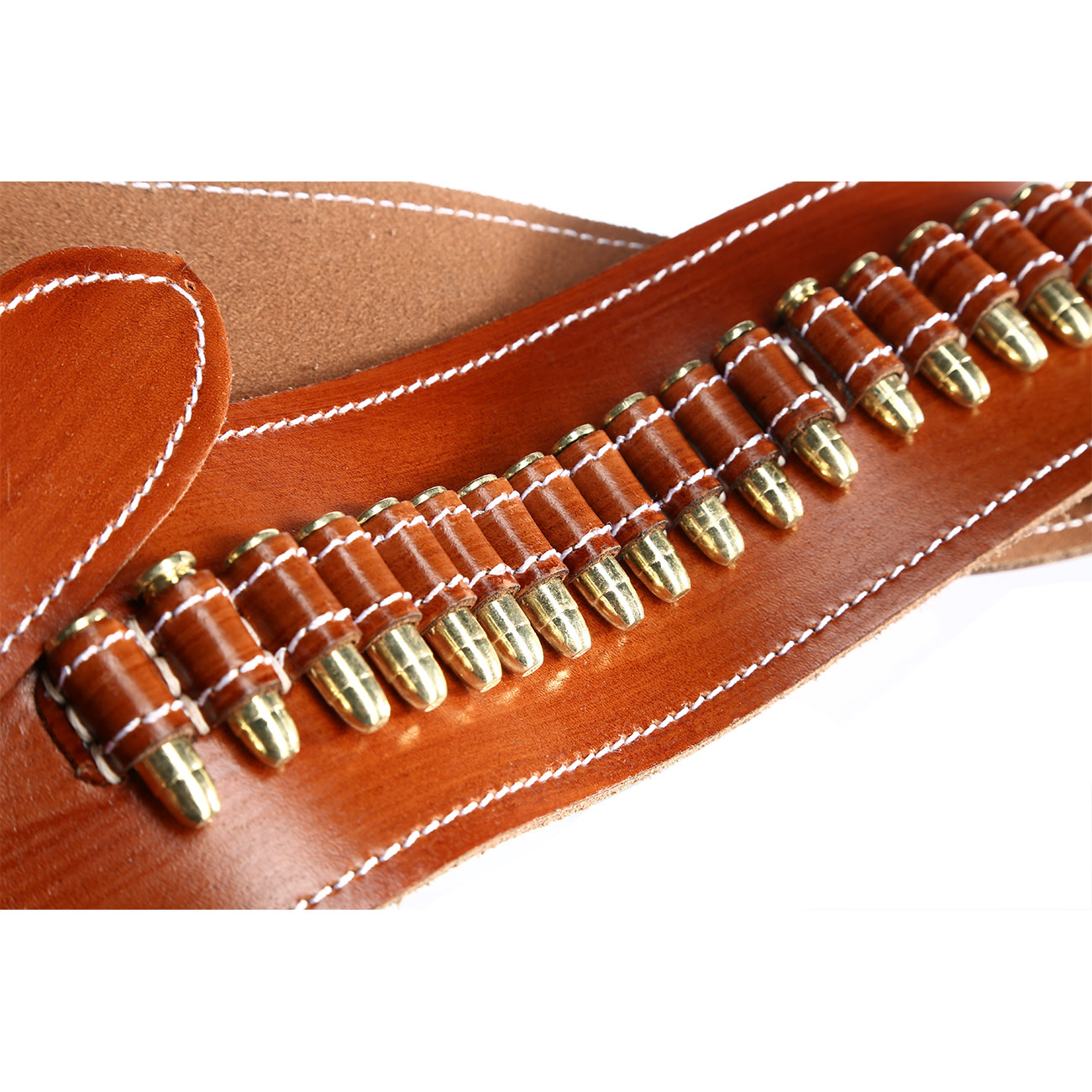 Coltgürtel aus Leder mit Sheriffstern für 1 Colt inkl. 24 Dekopatronen braun Bild 1