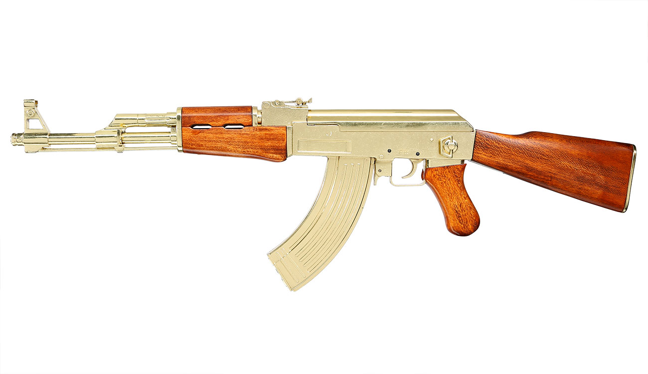 Dekowaffe Kalashnikov AK47 Sadam-Ausfhrung goldfarben Bild 1
