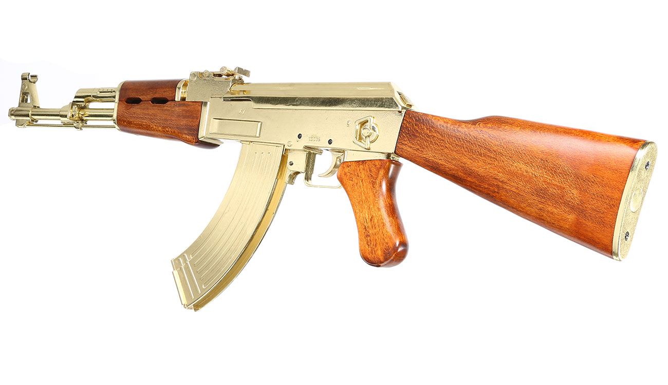 Dekowaffe Kalashnikov AK47 Sadam-Ausfhrung goldfarben Bild 2