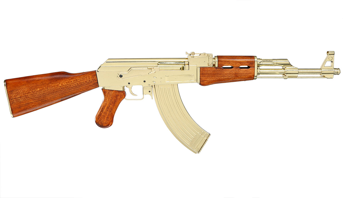Dekowaffe Kalashnikov AK47 Sadam-Ausfhrung goldfarben Bild 3