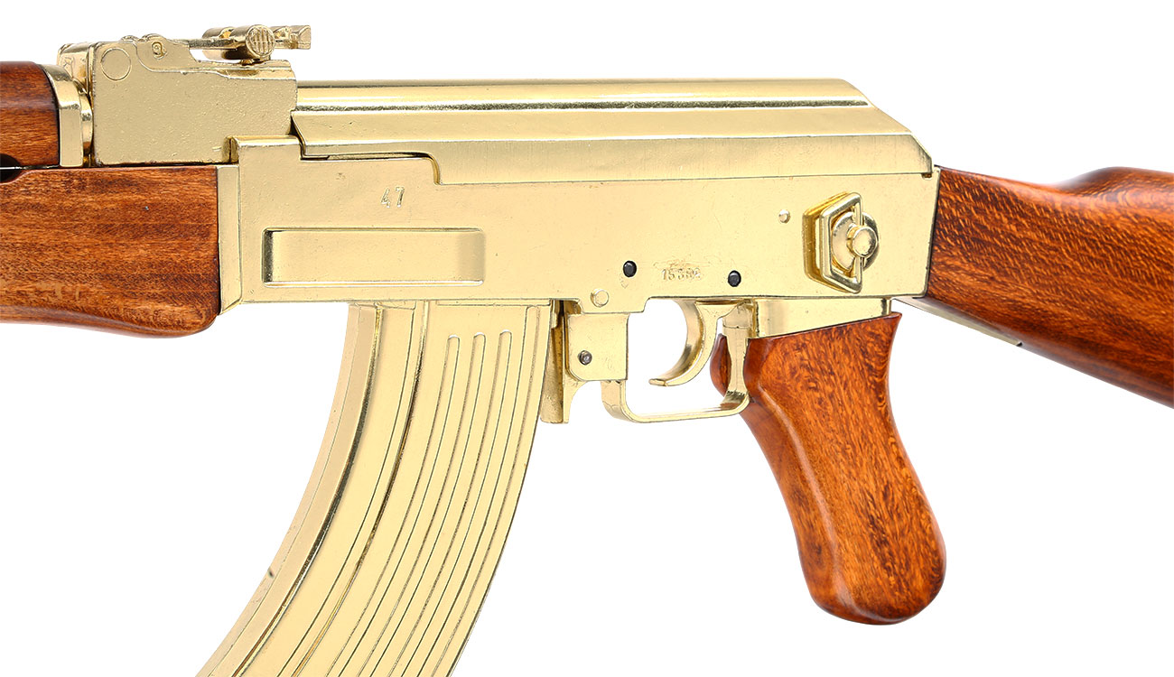Dekowaffe Kalashnikov AK47 Sadam-Ausfhrung goldfarben Bild 8