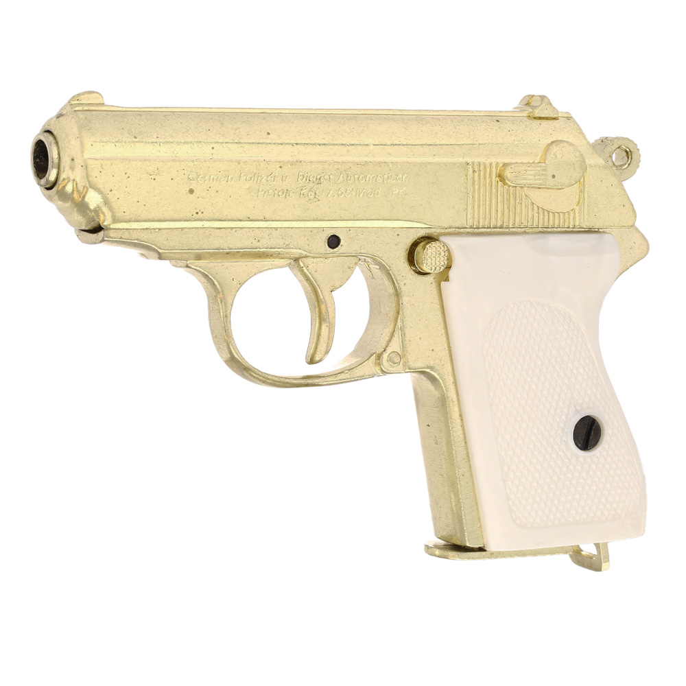 Dekowaffe Deutsche Polizeipistole 1931 goldfinish Bild 1