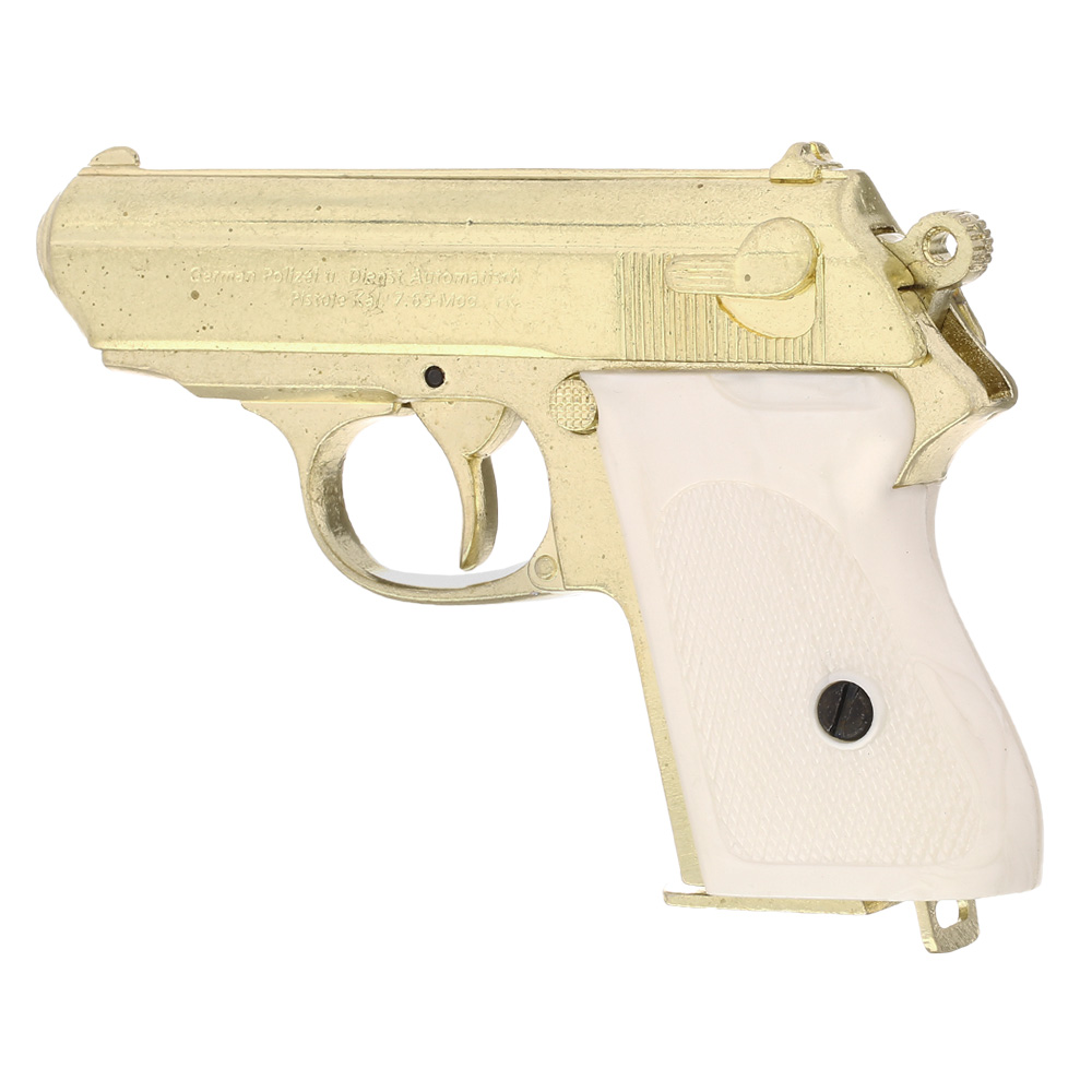 Dekowaffe Deutsche Polizeipistole 1931 goldfinish Bild 2