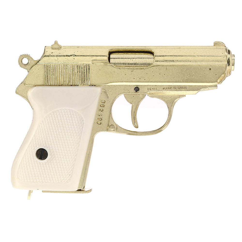 Dekowaffe Deutsche Polizeipistole 1931 goldfinish Bild 3