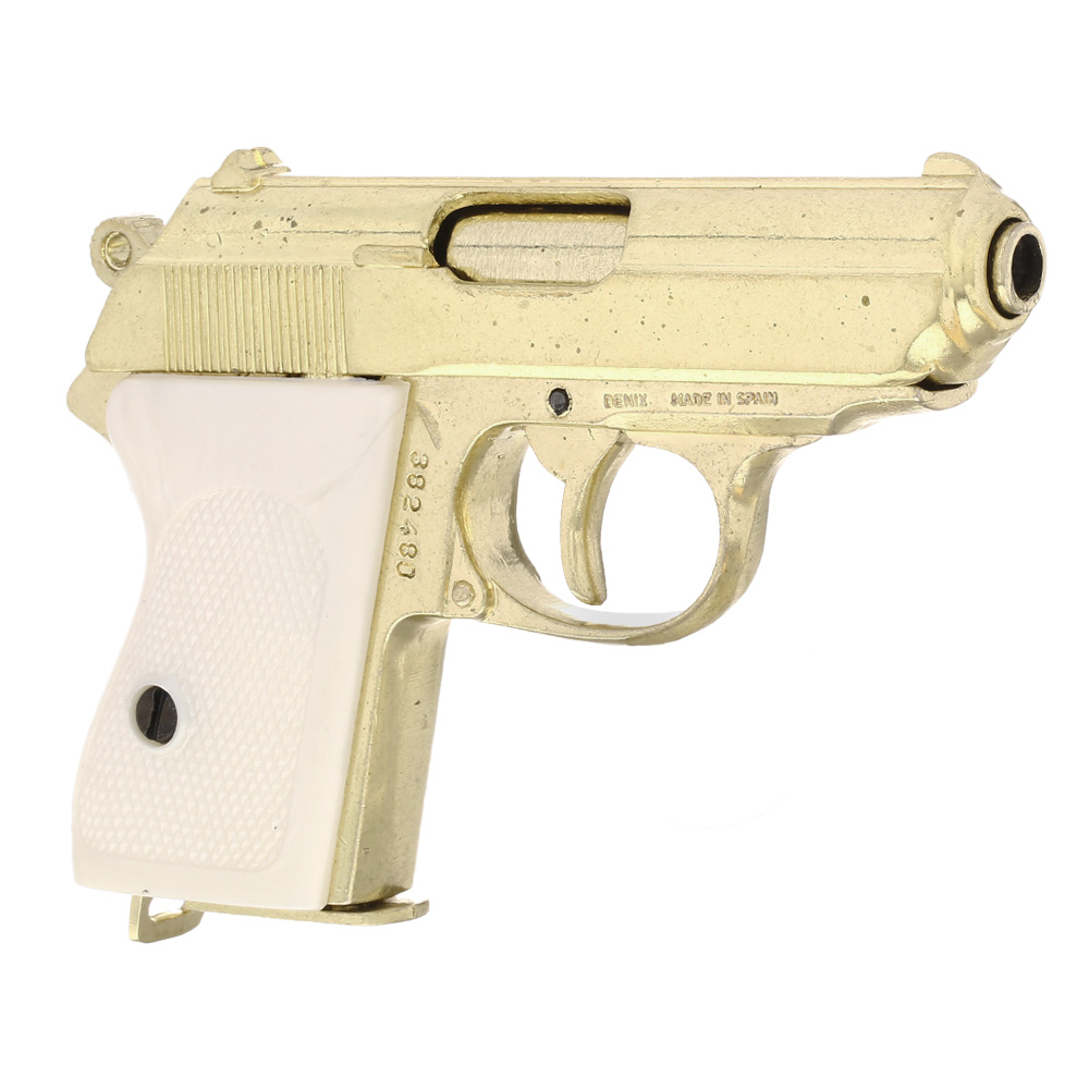 Dekowaffe Deutsche Polizeipistole 1931 goldfinish Bild 8