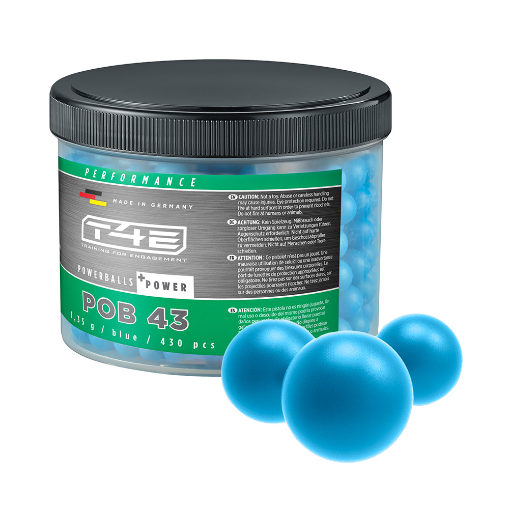 T4E Gummigeschosse Powerballs POB 43 Power Kal. .43 - 430 Stk. blau