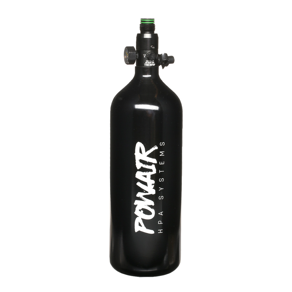 PowAir HPA Tank 1,0L / 62ci mit Regulator 3000 PSI fr Painball/Airsoft schwarz