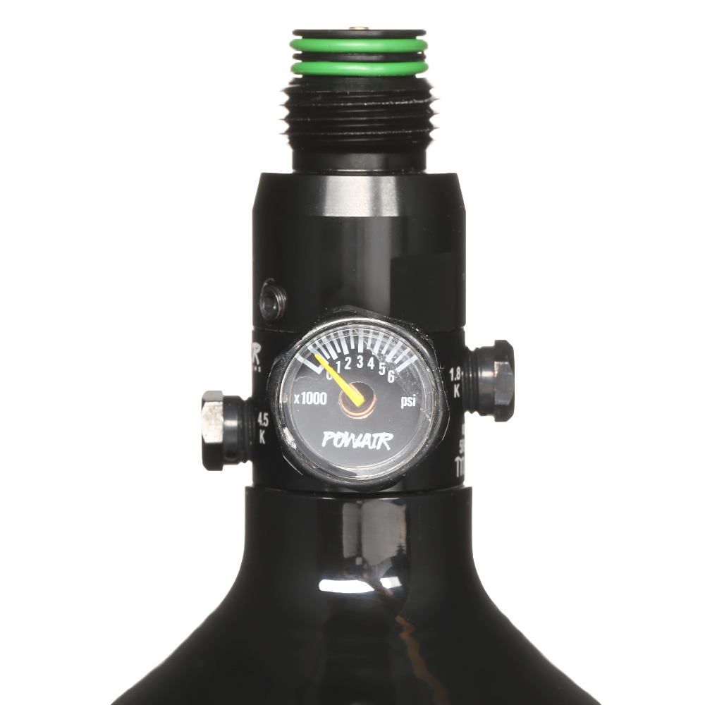 PowAir HPA Tank 0,8L / 48ci  mit Regulator 3000 PSI fr Painball/Airsoft schwarz Bild 2