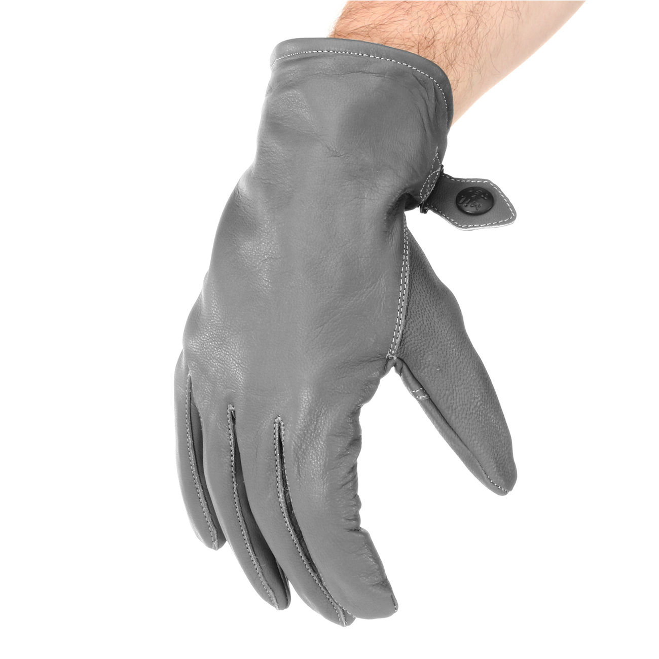 BW Lederfingerhandschuhe, gefüttert, grau Bild 1