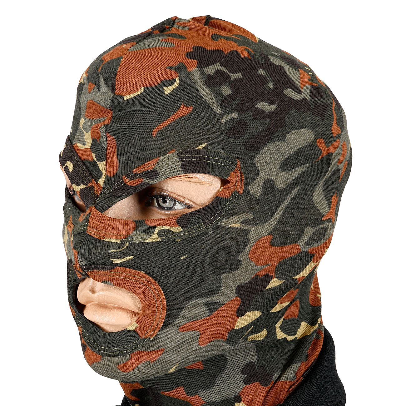 Kopfhaube, Balaclava 3-Loch, flecktarn