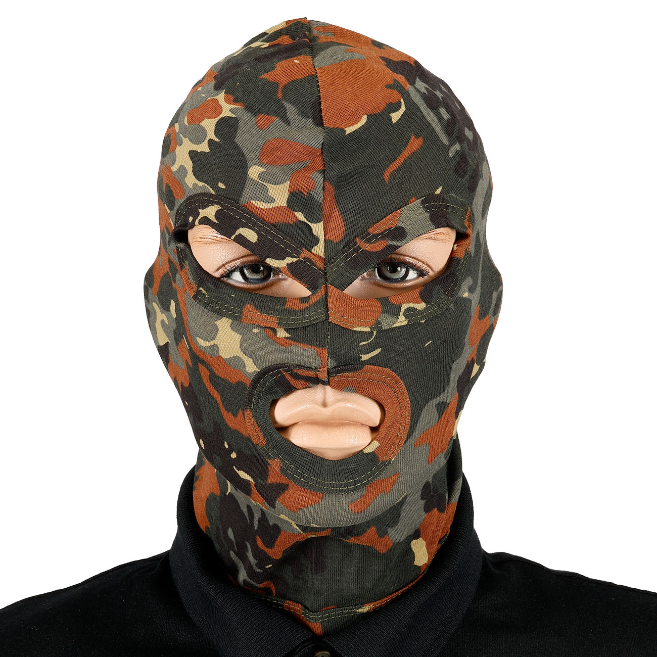 Kopfhaube, Balaclava 3-Loch, flecktarn Bild 1