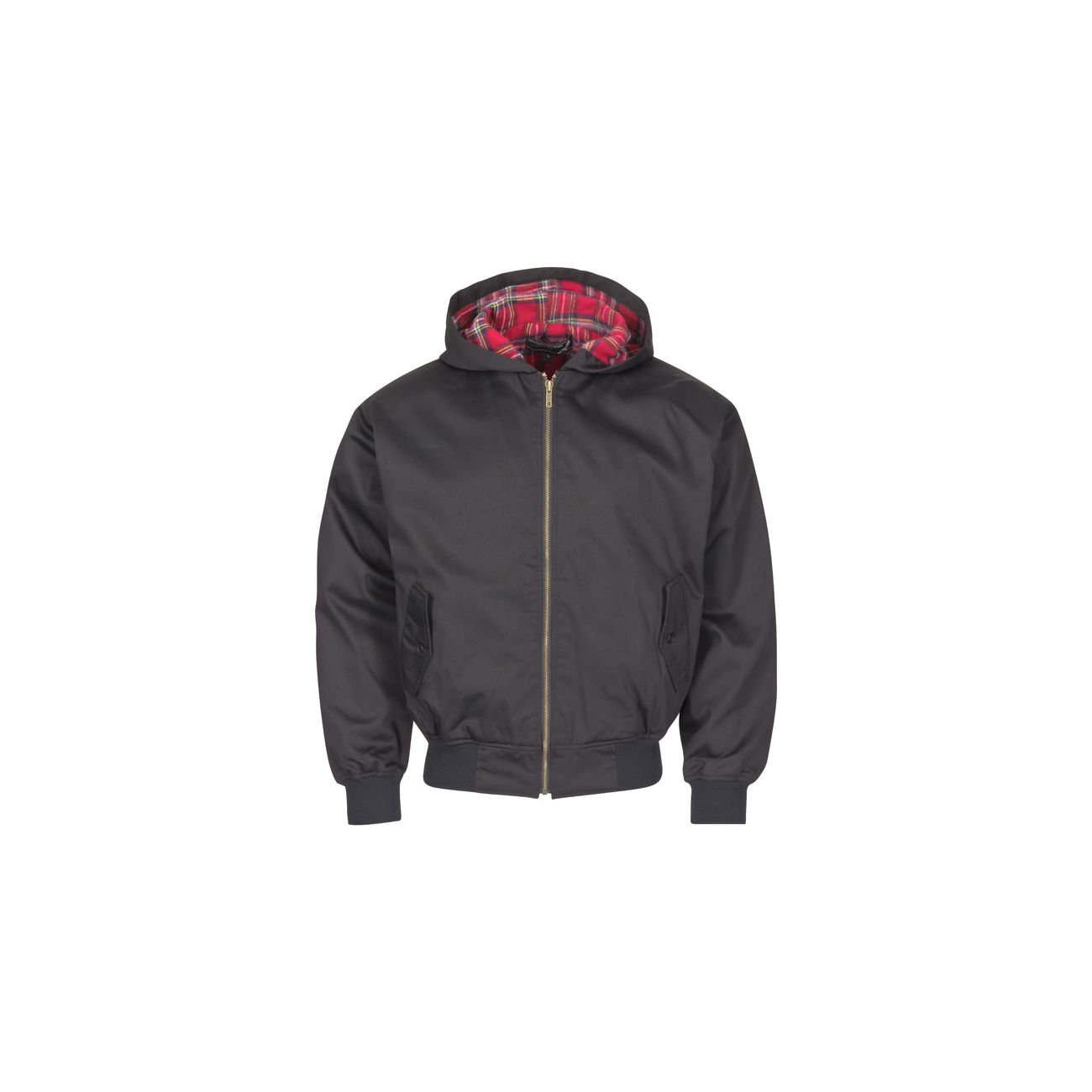 Harrington Jacke mit Kapuze, schwarz