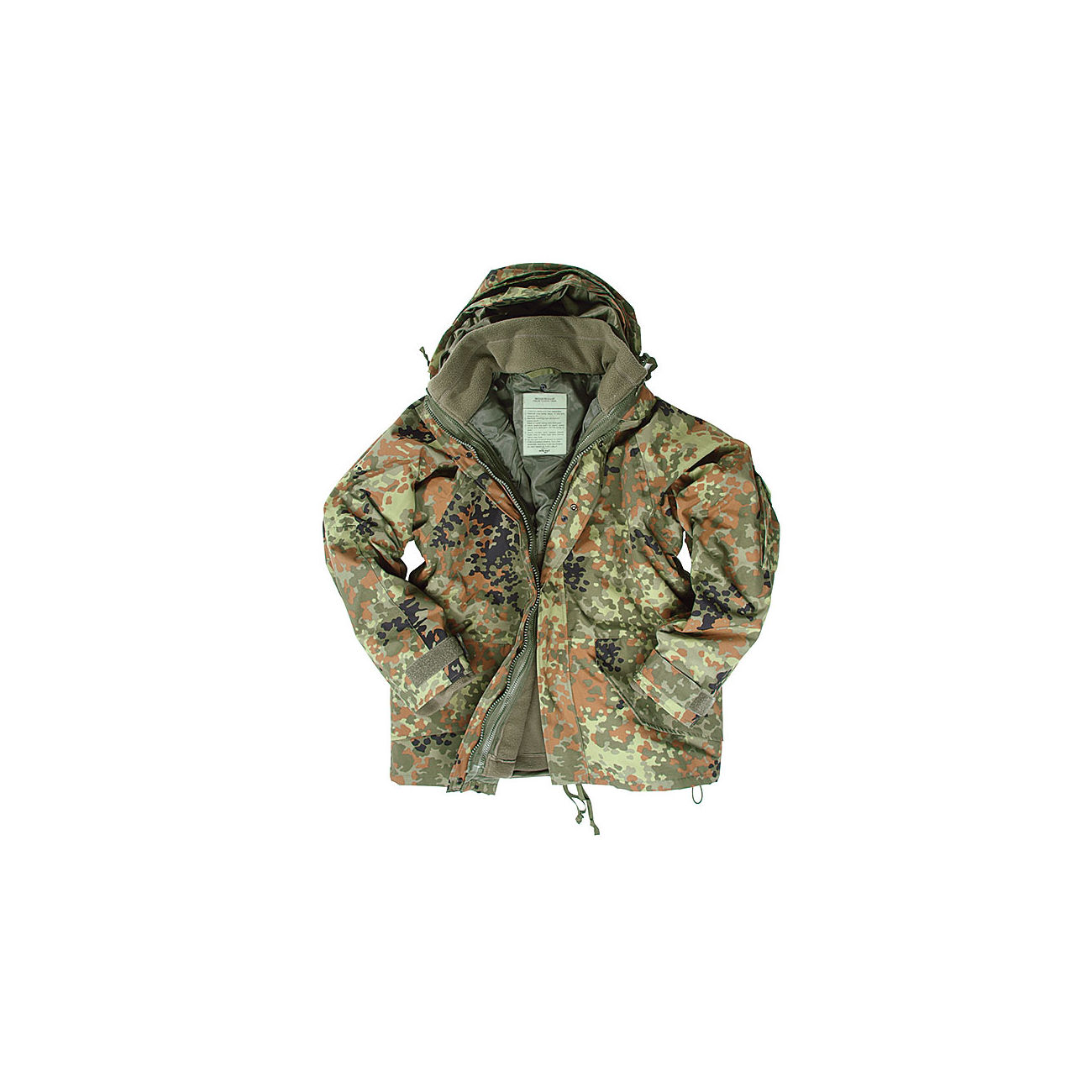 Nsseschutzjacke mit herausnehmbarer Fleecejacke, flecktarn