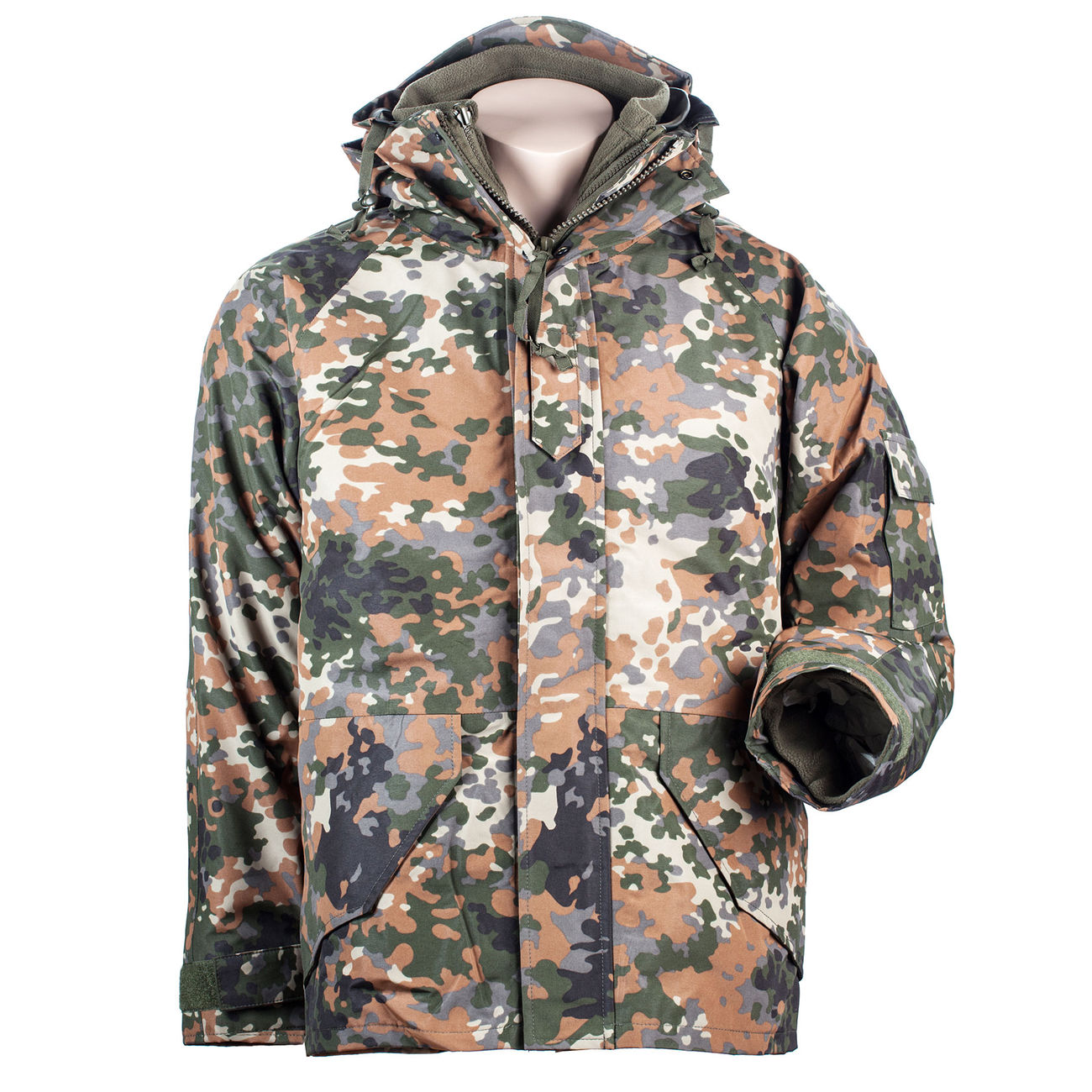 Nsseschutzjacke mit herausnehmbarer Fleecejacke, flecktarn