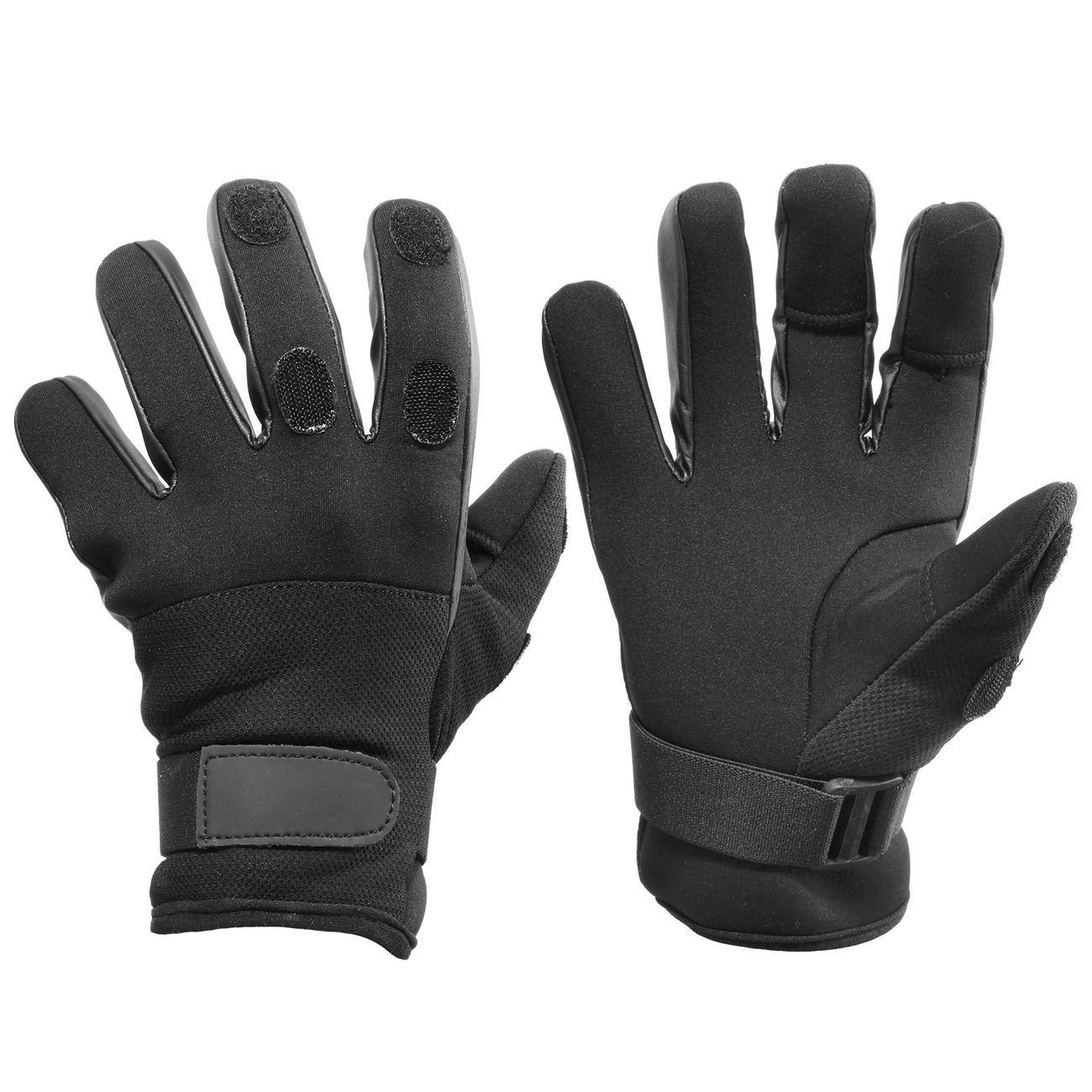 MFH Neopren Handschuhe COMBAT Fingerhandschuhe Security S M L XL XXL schwarz 