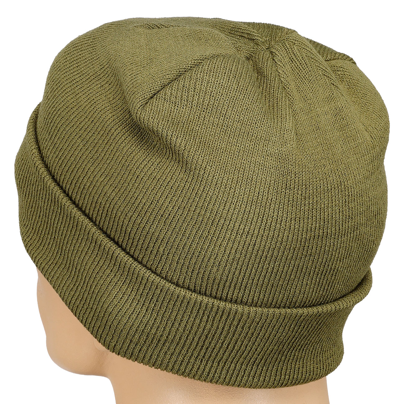 Rollstrickmtze feinstrick oliv Bild 1