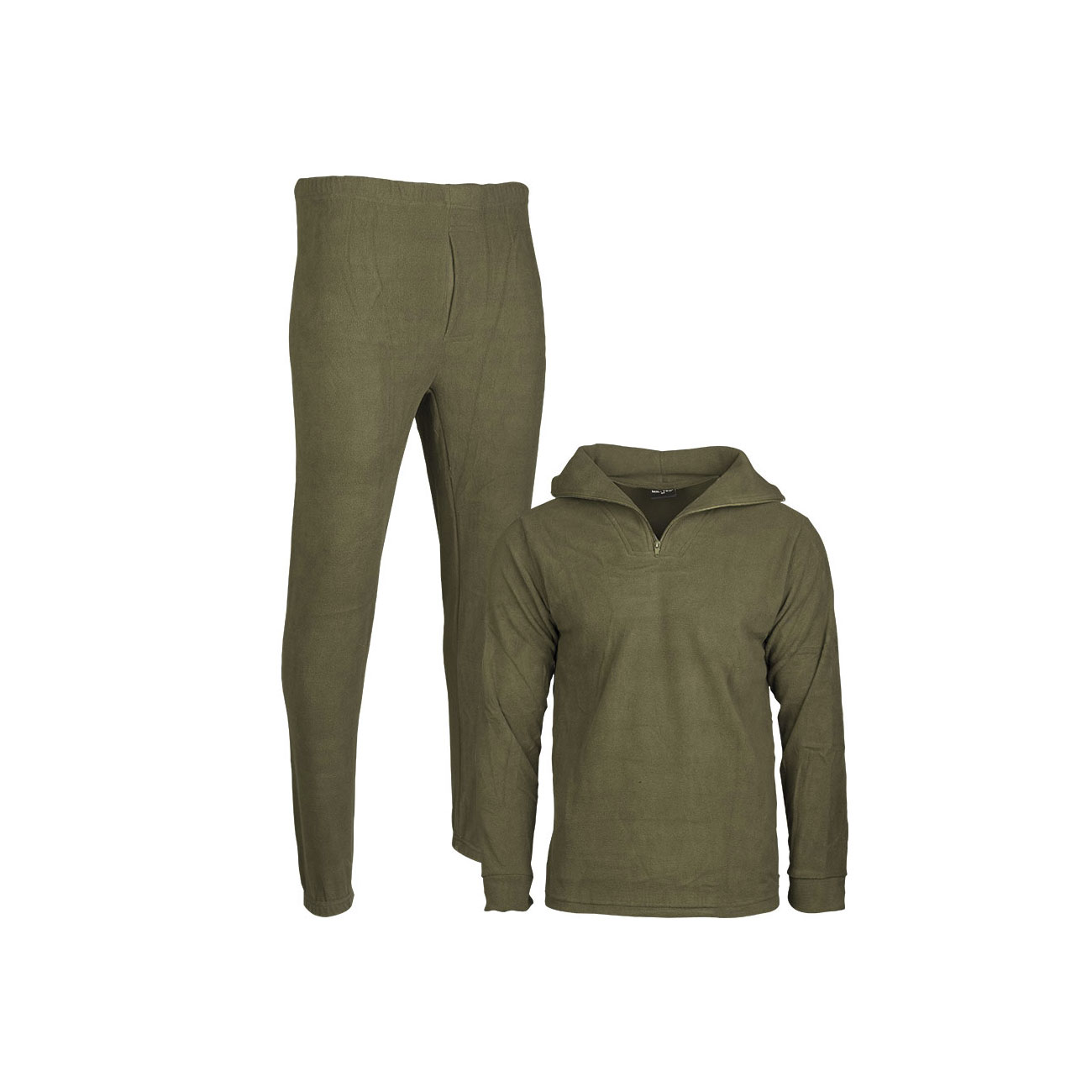 Unterwscheset Thermofleece, Rundhalsshirt & Hose, oliv