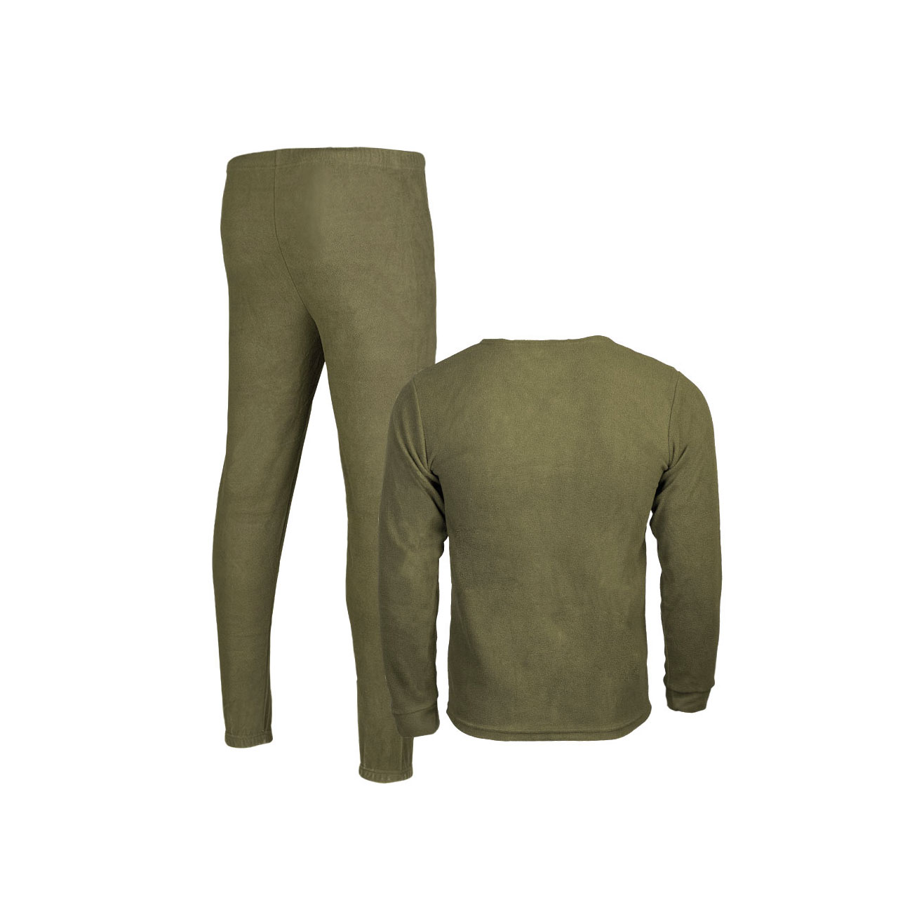 Unterwscheset Thermofleece, Rundhalsshirt & Hose, oliv Bild 1