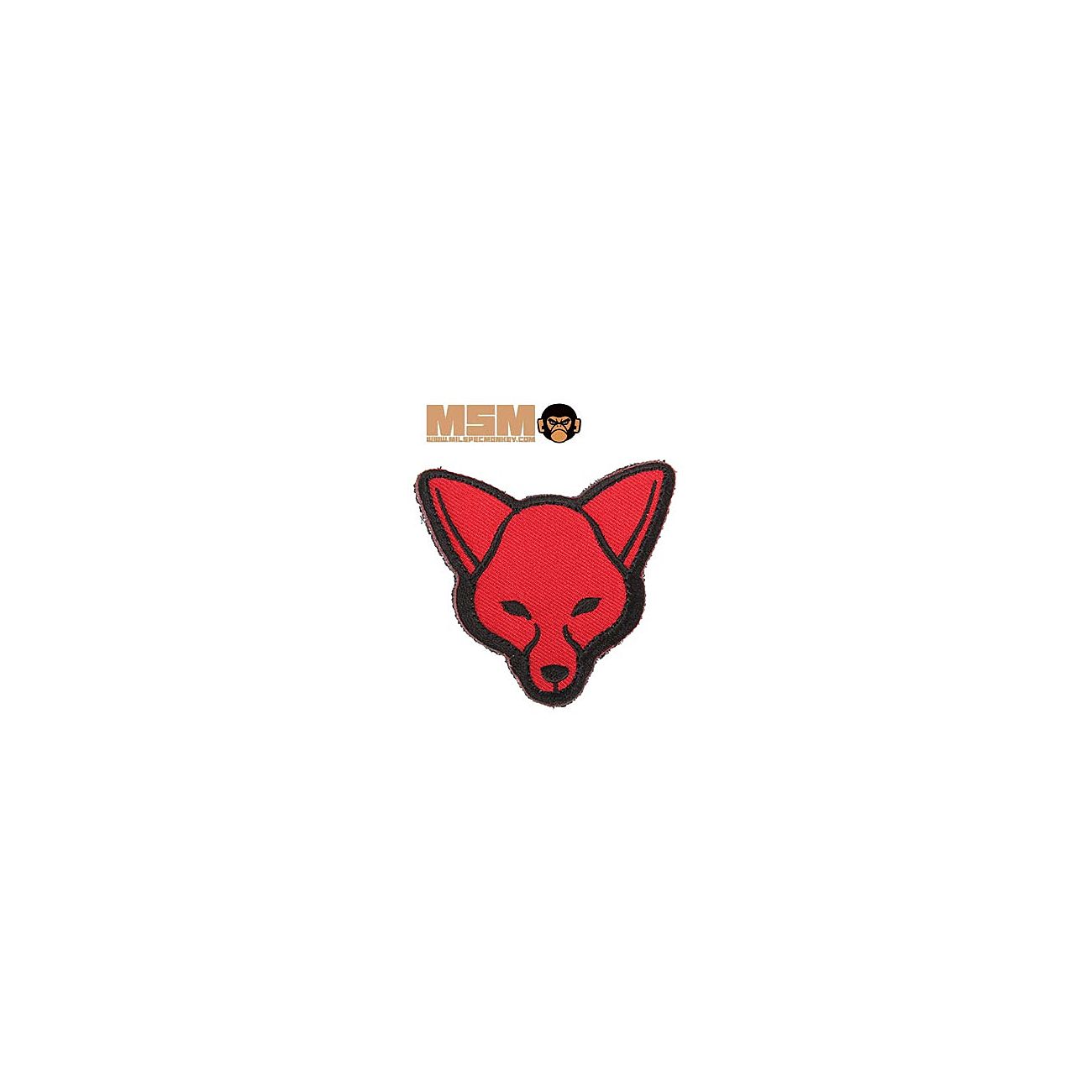 Mil-Spec Monkey Fox Head Patch Red