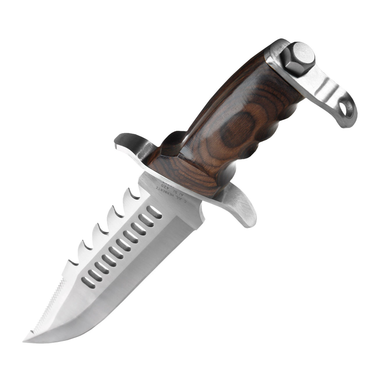 Mega Bowie Messer mit Sägezahnung AISI 420 Stahl Bild 2