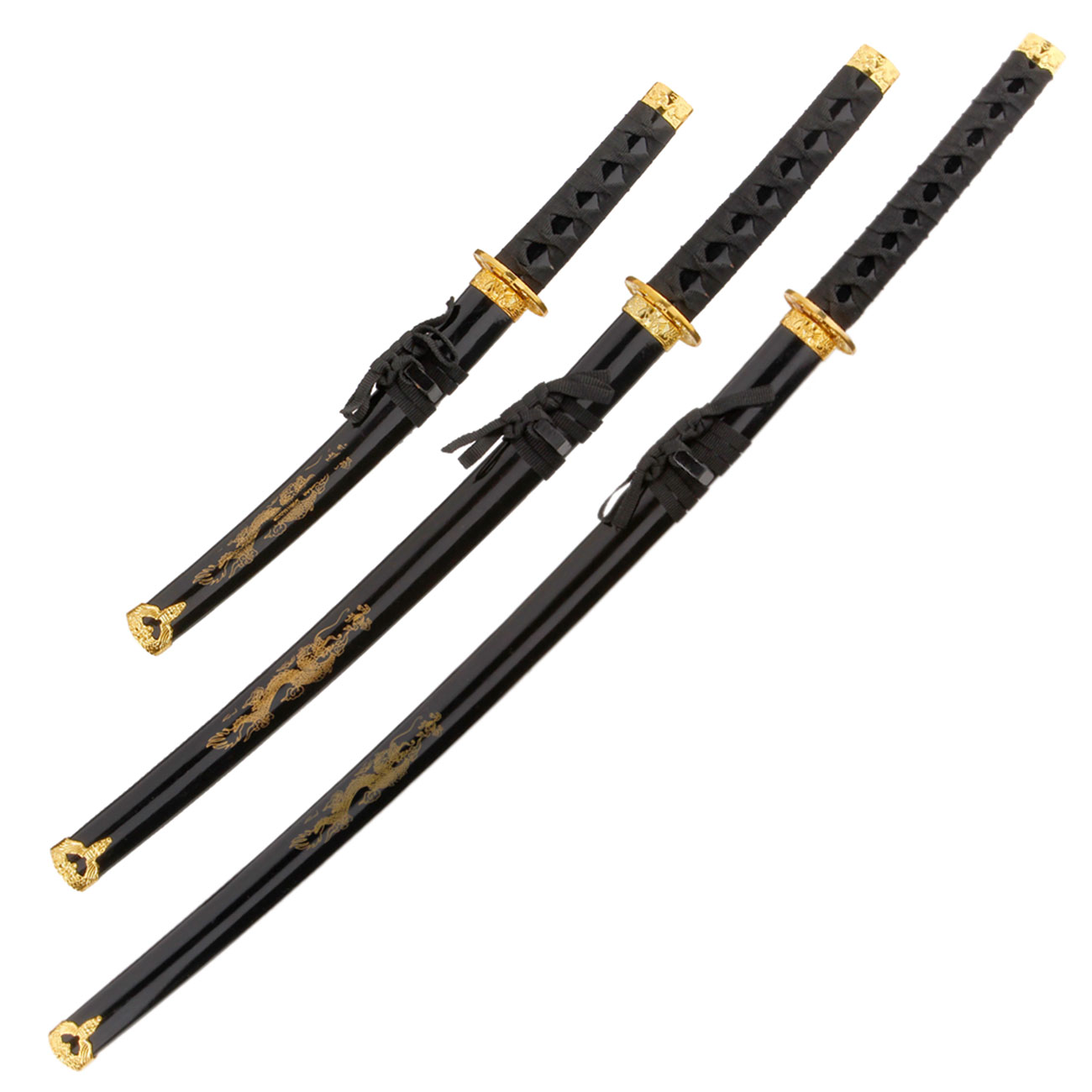 Tole 10 Imperial Schwertset Golden Dragon 3-teilig inkl. Stnder schwarz Bild 1