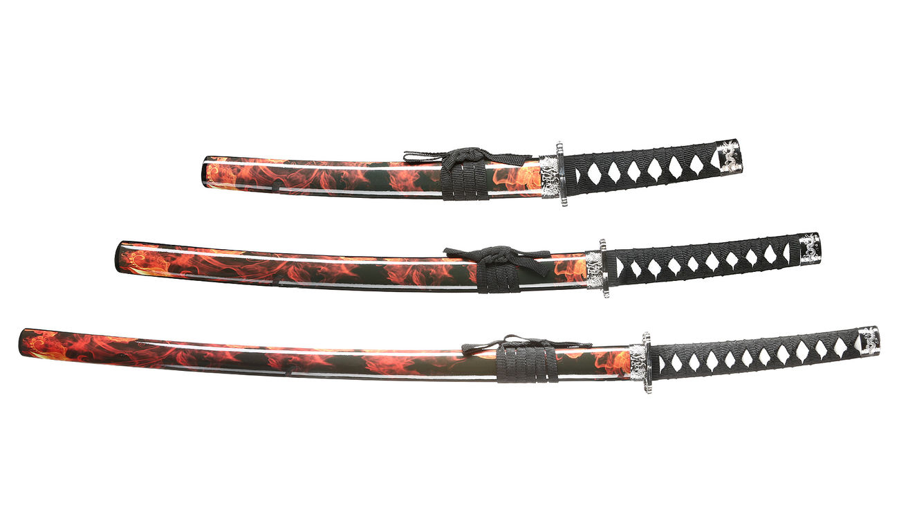 Schwert-Set Samuraigarnitur Beni inkl. Ständer Bild 1