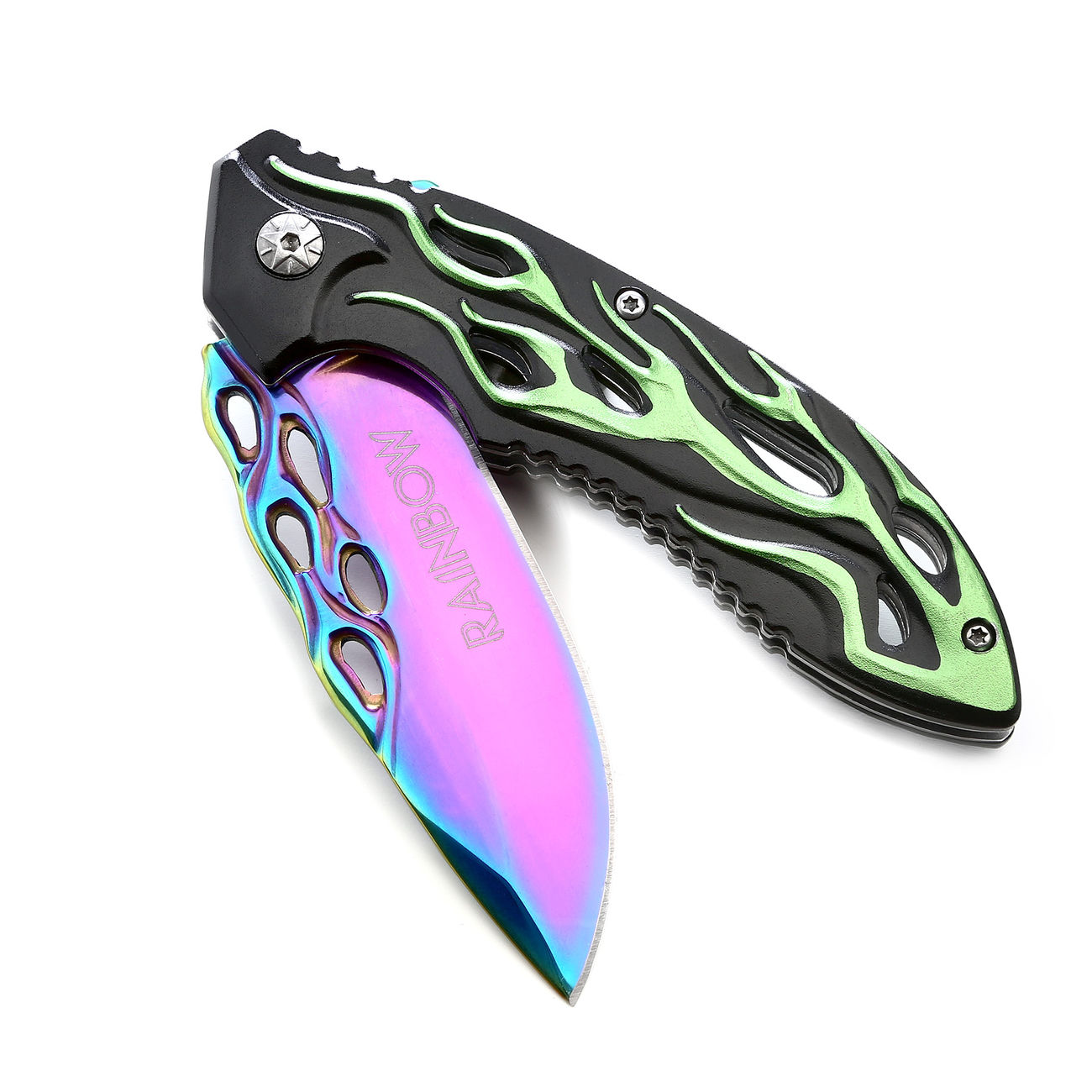 Einhandmesser Green Fire rainbow Bild 3