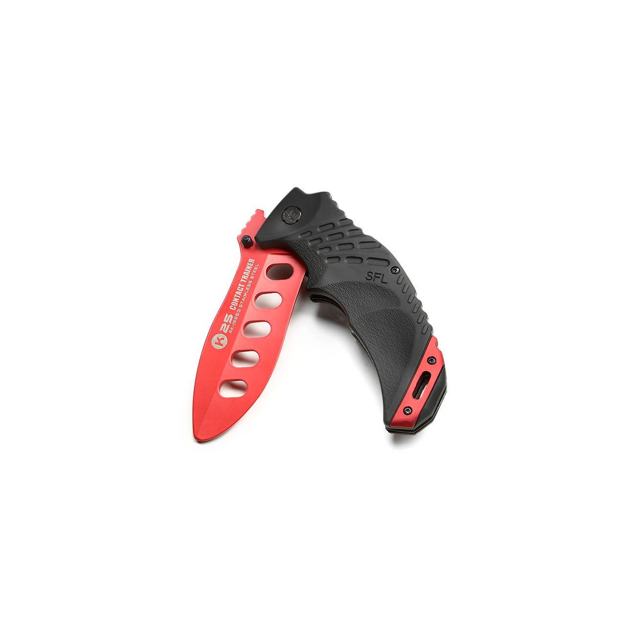 K25 Trainingsmesser Einhandmesser schwarz / rot Bild 3