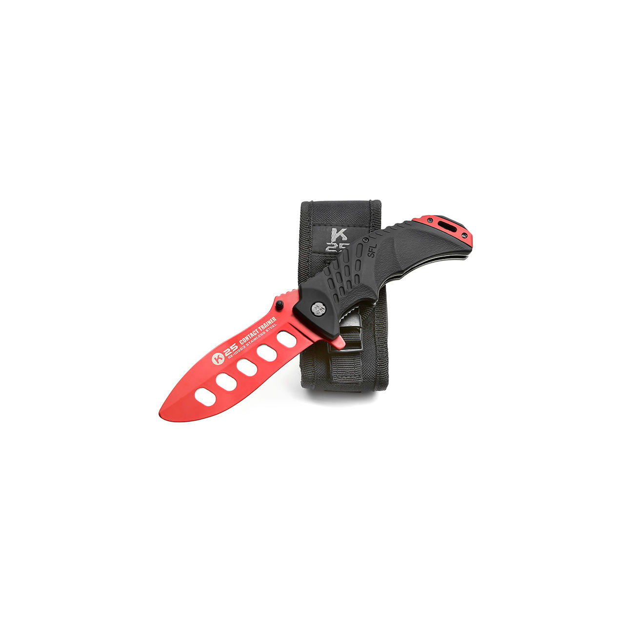 K25 Trainingsmesser Einhandmesser schwarz / rot Bild 4
