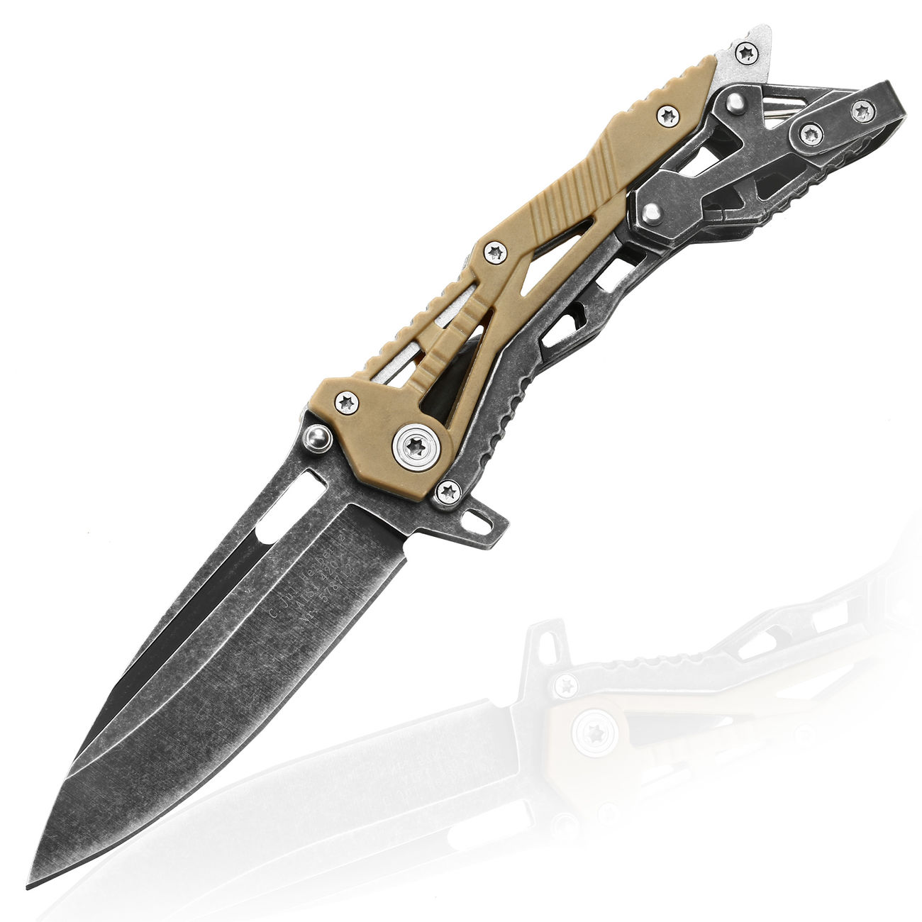 CJH Einhand Klappmesser Stonewash