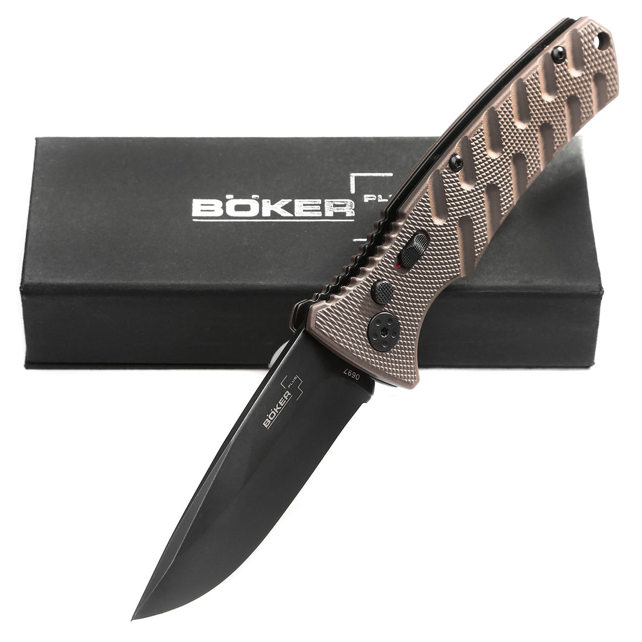 Bker Plus Springmesser Strike Spearpoint coyote Bild 1