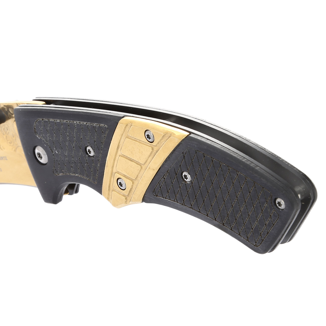 Herbertz Einhandmesser Totenkopf schwarz / gold Bild 6
