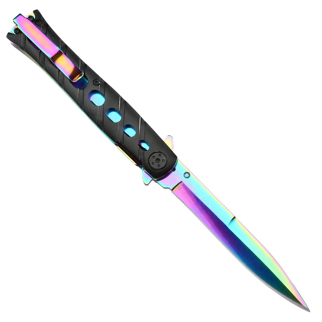 Haller Einhandmesser Stiletto rainbow/schwarz Bild 1