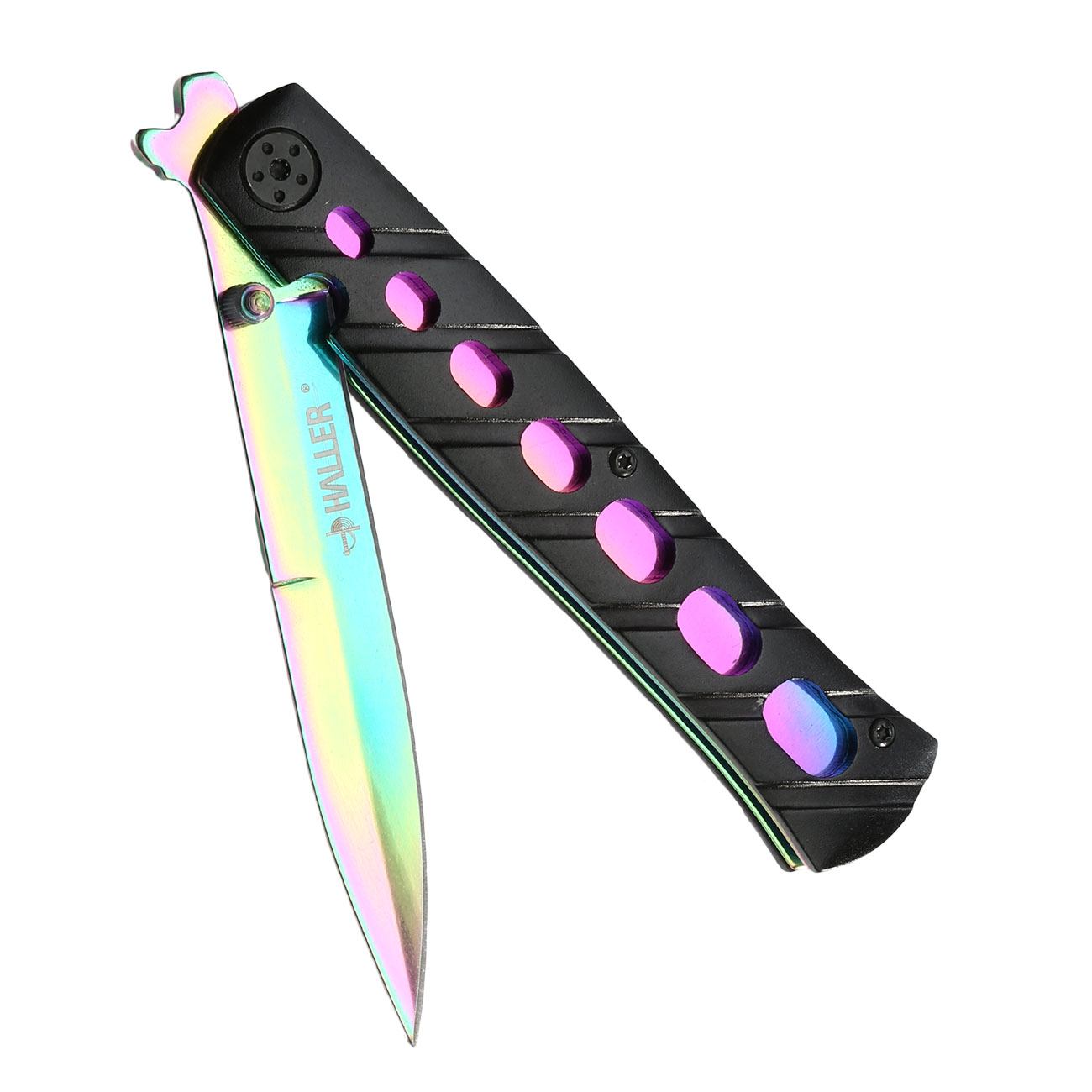 Haller Einhandmesser Stiletto rainbow/schwarz Bild 3