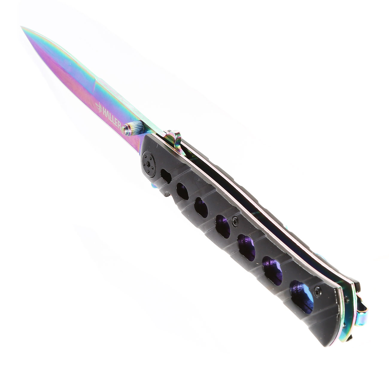 Haller Einhandmesser Stiletto rainbow/schwarz Bild 6