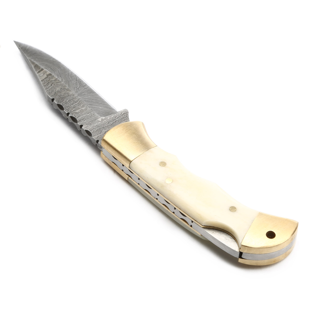 Croco Damast Taschenmesser Damascus 9 inkl. Lederetui Bild 2