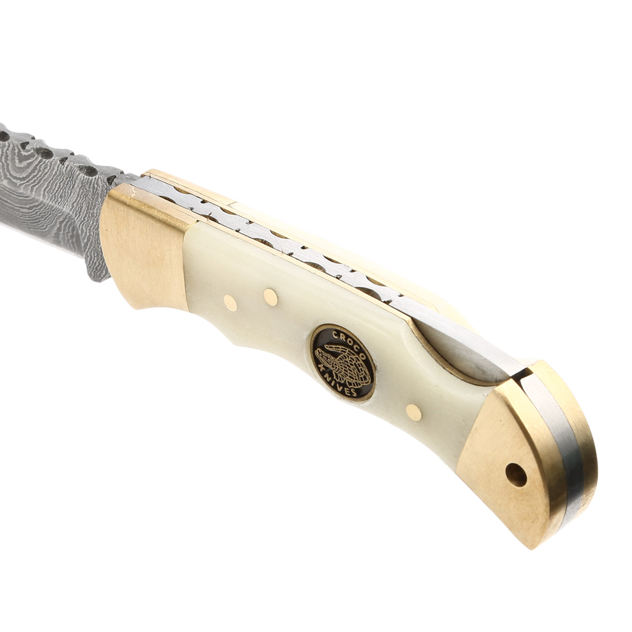 Croco Damast Taschenmesser Damascus 9 inkl. Lederetui Bild 8