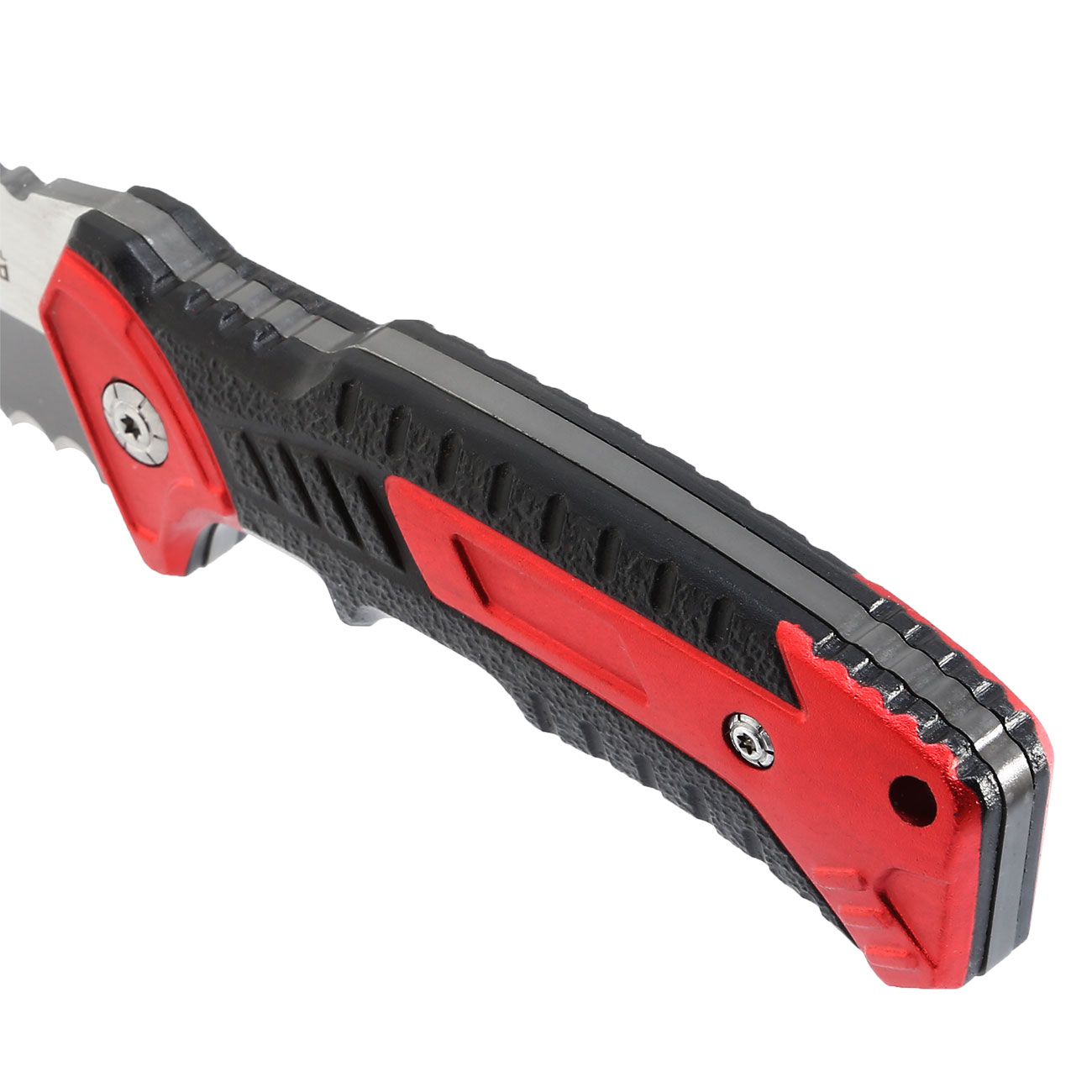 K25 Taktisches Messer Serration schwarz/rot inkl. Nylonscheide Bild 3