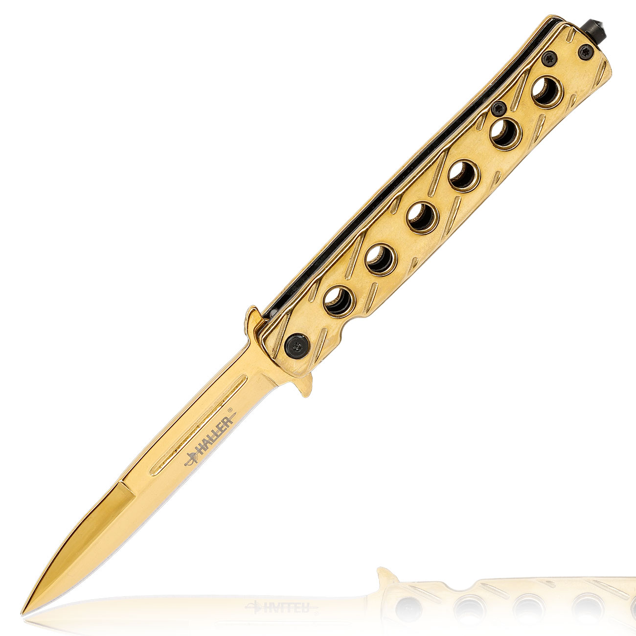 Haller Einhandmesser Stiletto gold