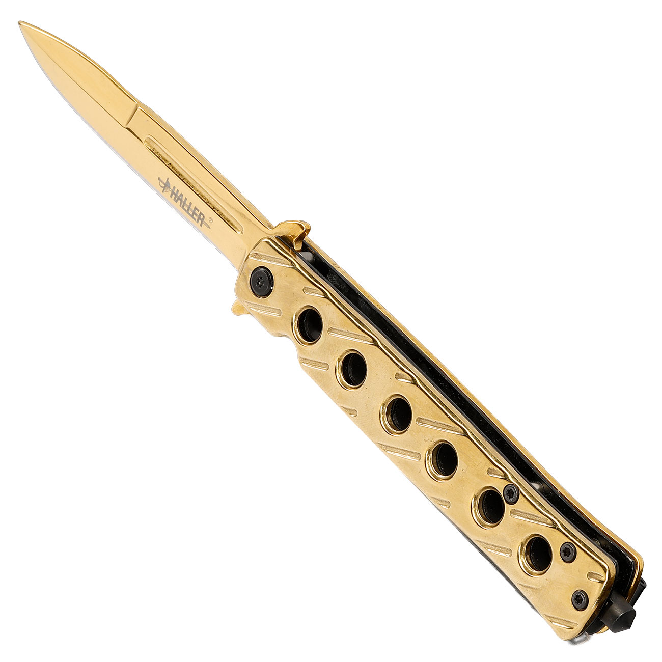 Haller Einhandmesser Stiletto gold Bild 6
