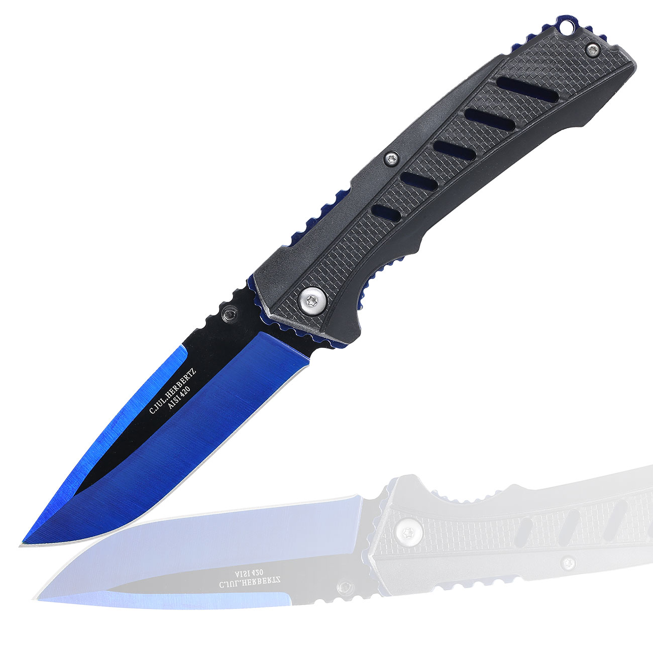 CJH Einhandmesser blau / schwarz