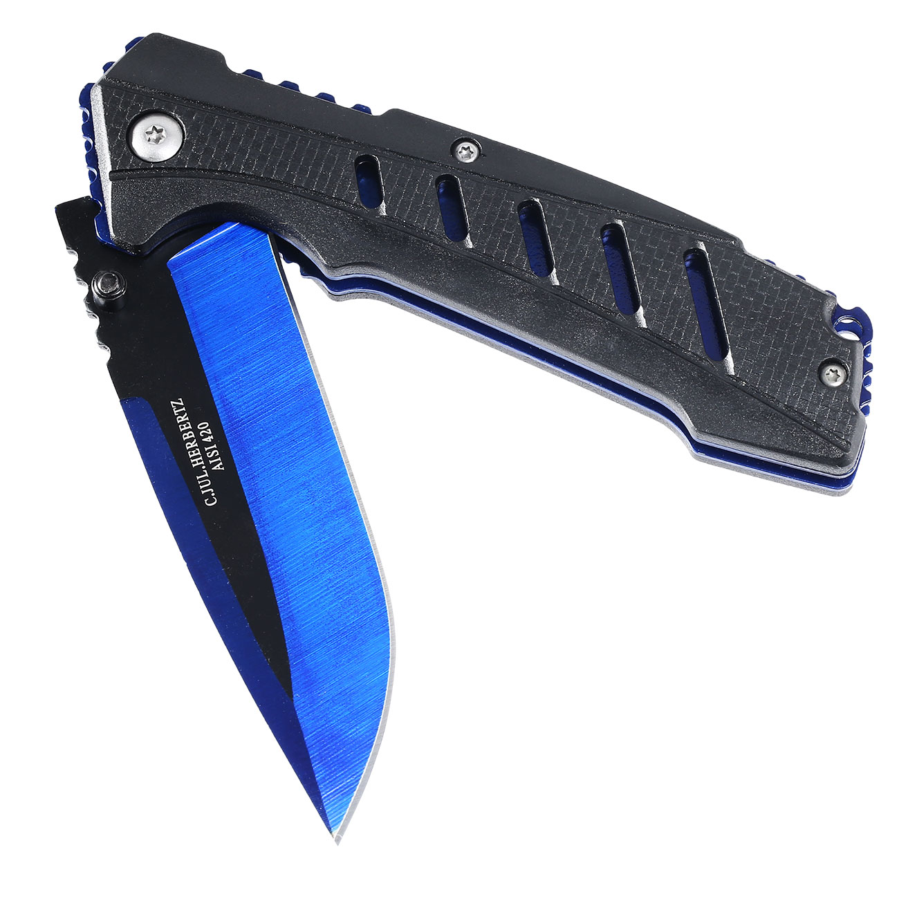 CJH Einhandmesser blau / schwarz Bild 3