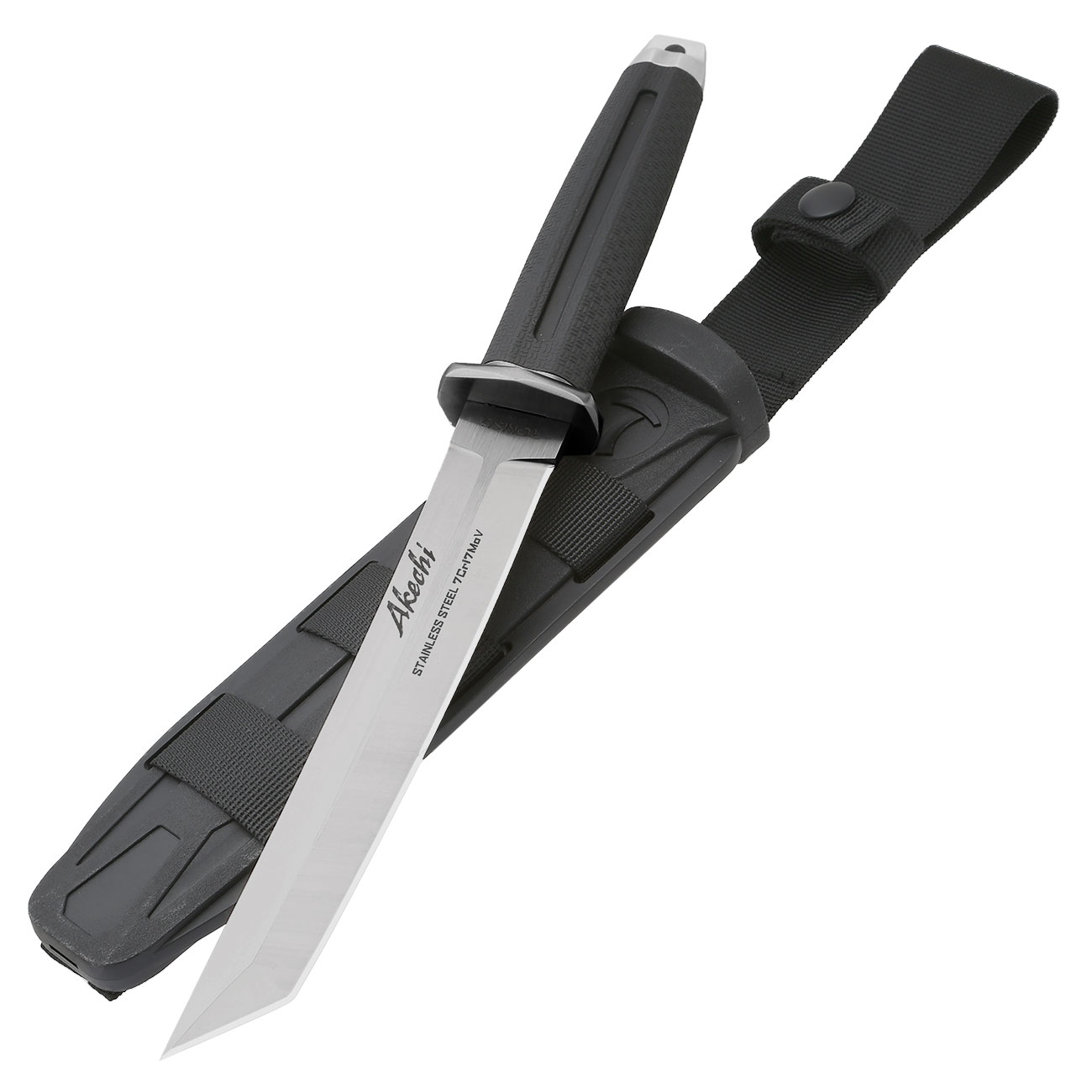 Tokisu Taktisches Messer Akechi Tantoklinge silber/schwarz inkl. Grtelscheide und Box Bild 2
