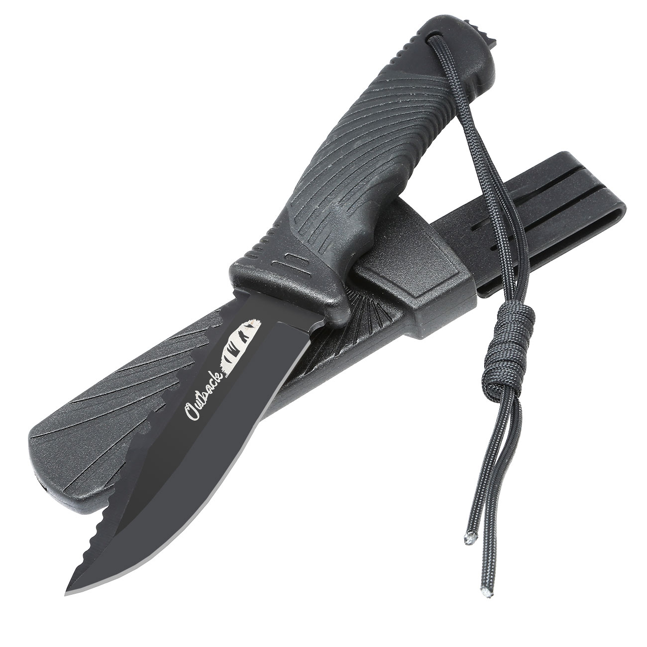 Haller Outdoormesser Outback Sgezahnung schwarz inkl. Kunststoffscheide Bild 2