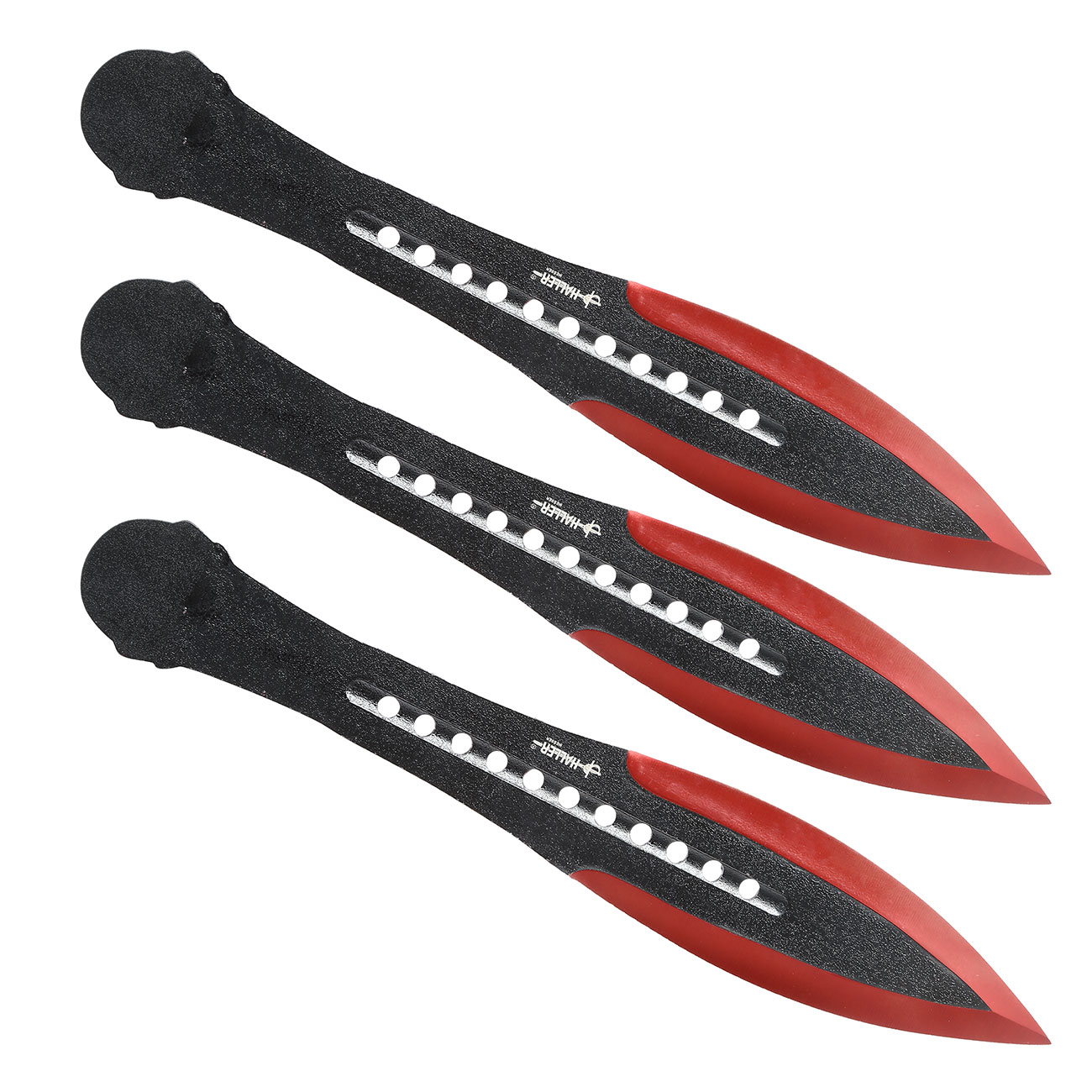 Haller Wurfmesser Set Red Tip rot/schwarz 3-teilig  inkl. Nylonscheide Bild 2