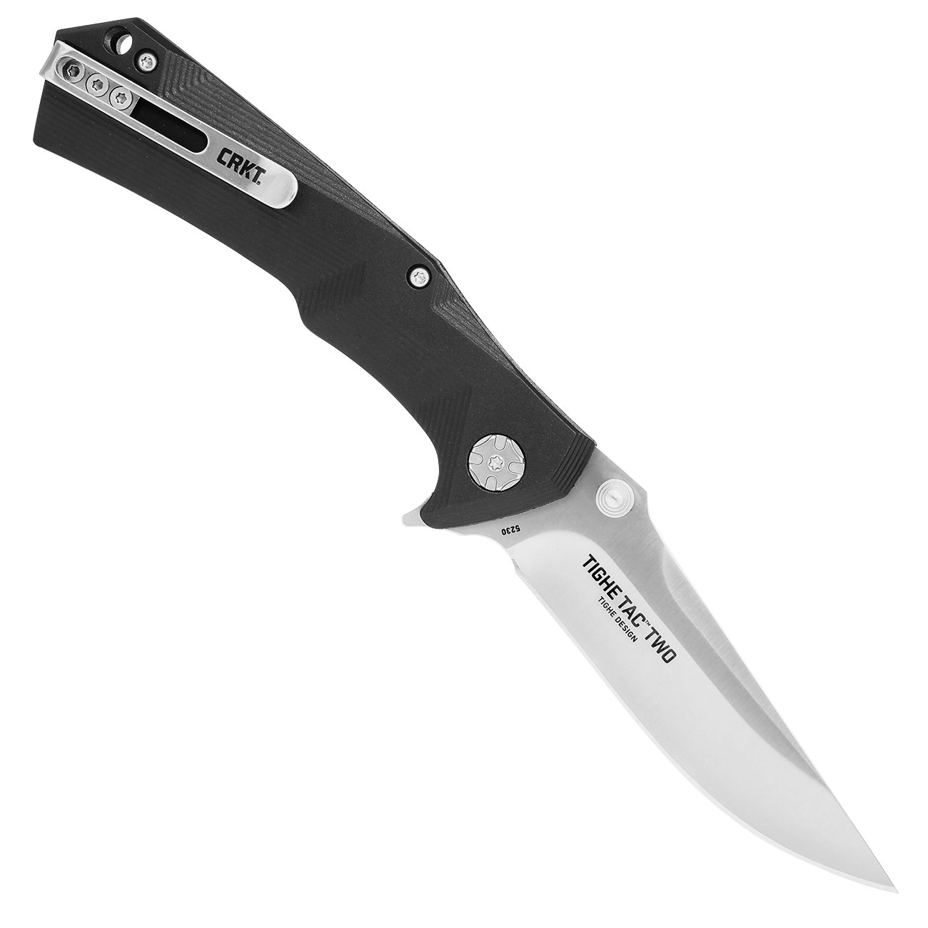 CRKT Einhandmesser Tighe Two Clip Point silber/schwarz inkl. Grtelclip Bild 1