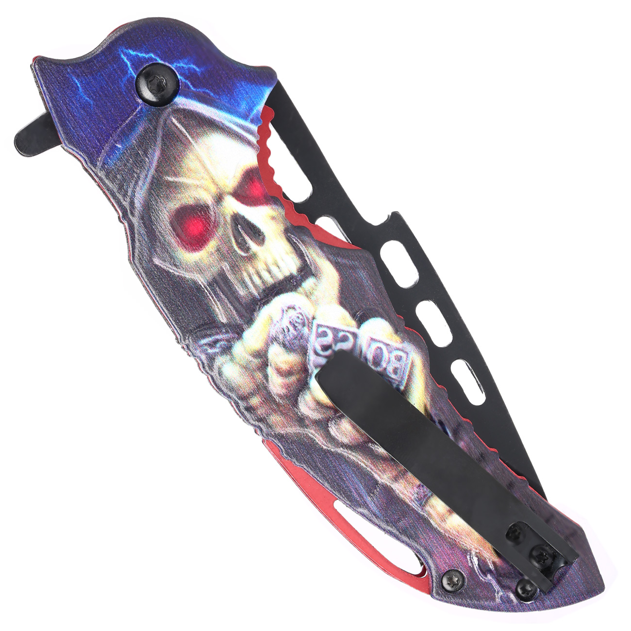 Haller Einhandmesser Nightmare II 3D-Totenkopfmotiv inkl. Grtelclip Bild 7