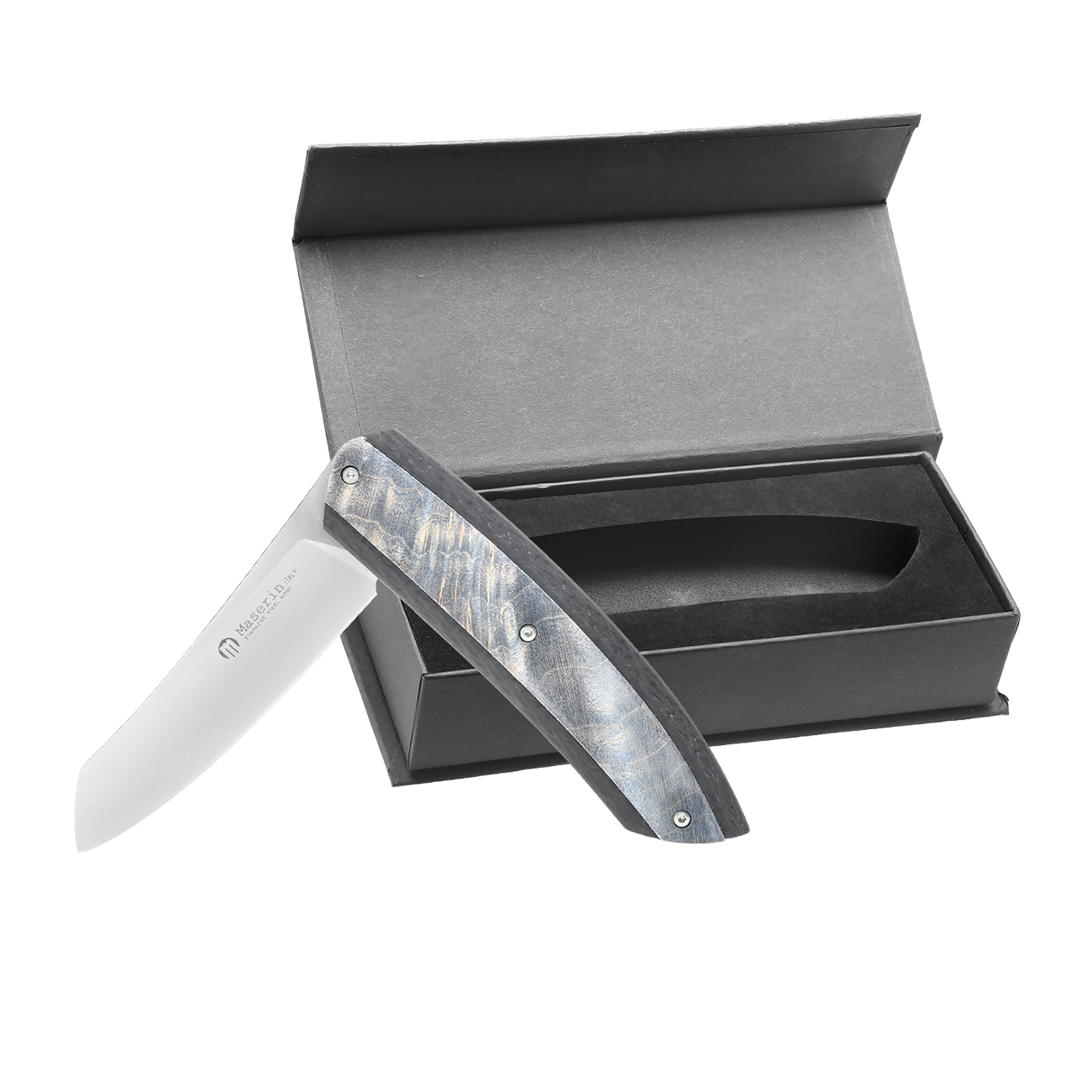 Maserin Einhandmesser AM6 Blue Burl Wurzelholz italienisches Sammlermesser Bild 1