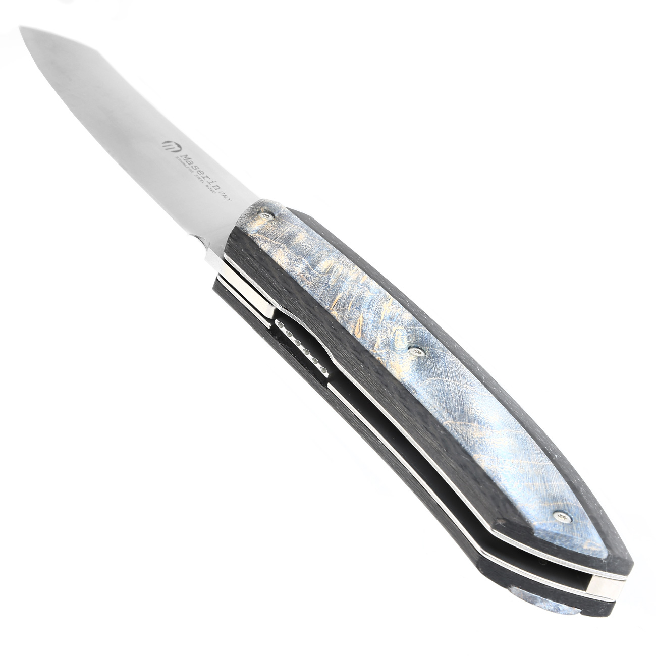 Maserin Einhandmesser AM6 Blue Burl Wurzelholz italienisches Sammlermesser Bild 1